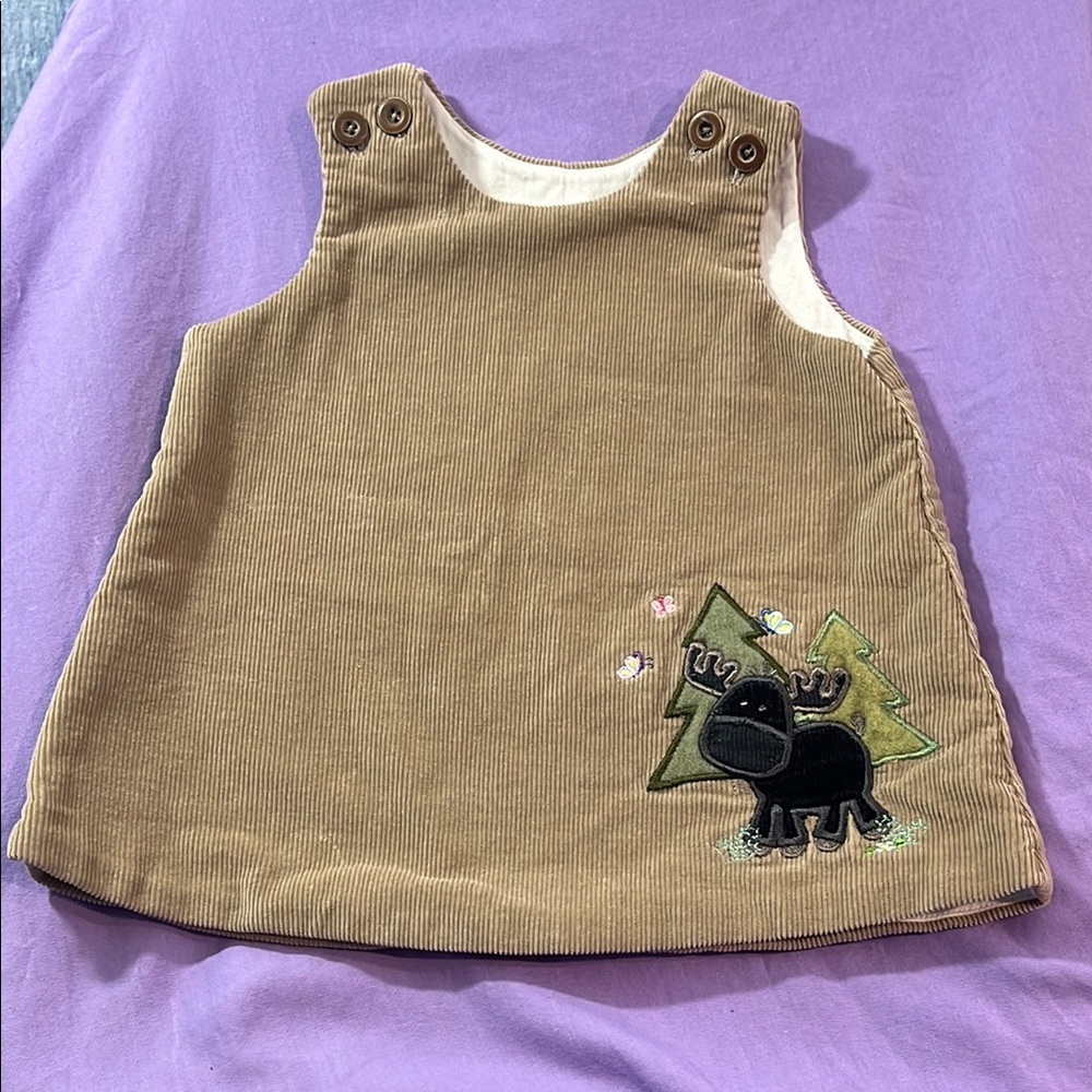 5 for $10 💜 Corduroy Dress with Moose Size 12-18 Months